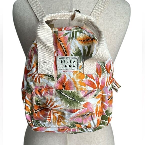 Billabong Mini Canvas Backpack -Tropical Floral Print - Picture 1 of 15
